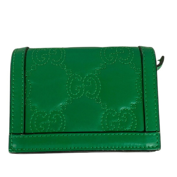 Gucci GG Matelassé Leather Bifold Wallet Green - Picture 5 of 8